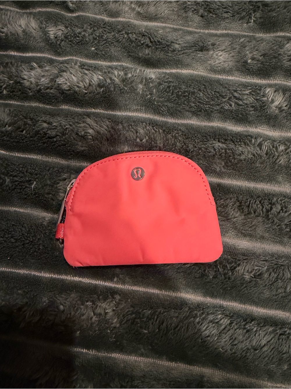 lululemon athletica coral pink small zip pouch